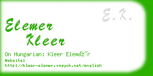 elemer kleer business card